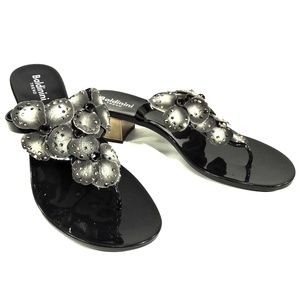 BALDINININI 🇮🇹  BLACK PLASTIC SUMMER SANDALS